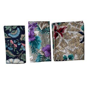 Lot of Three (3) Vintage Fabric Remnants Floral